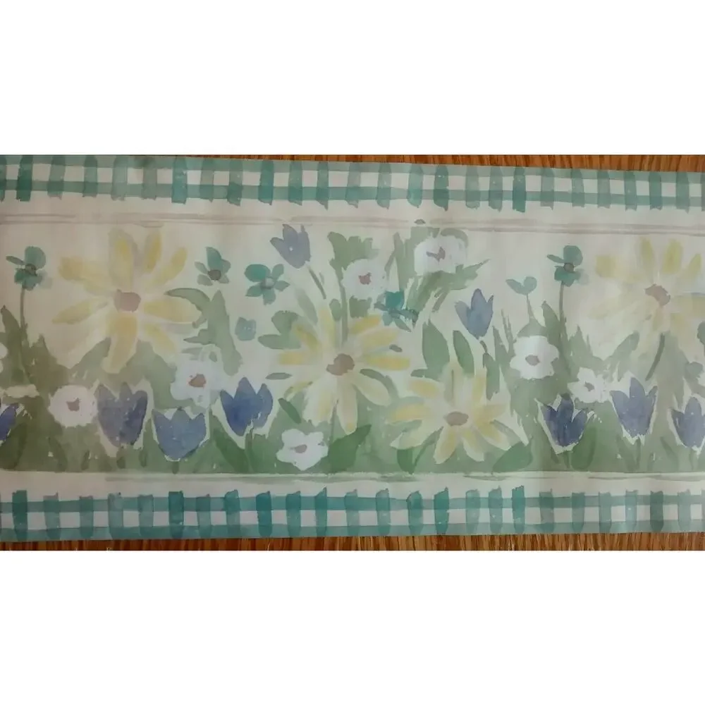 Watercolor Flowers Wall Border 5 Yds - Taylor Wallcovering